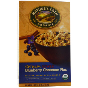 3 PACK of Natures Path, Organic Instant Oatmeal, Blueberry Cinnamon Flax, 8 Packets, 11.3 oz (320 g)