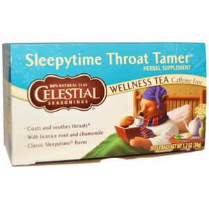 3 PACK of Celestial Seasonings Sleepytime Throat Tamer Wellness Tea -- 20 Tea Bags