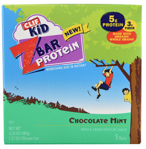 3 PACK of Clif Kid ZBar Protein Chocolate Mint -- 5 Bars