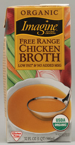 3 PACK of Imagine Foods Organic Free Range Chicken Broth -- 32 fl oz