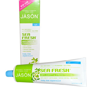 3 PACK of Jason Natural, Sea Fresh, Anti-Cavity & Strengthening Gel, Deep Sea Spearmint, 6 oz (170 g)
