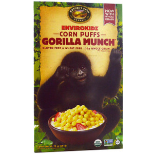 3 PACK of Natures Path, EnviroKidz, Organic Corn Puffs Gorilla Munch Cereal, 10 oz (284 g)
