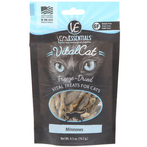 3 PACK OF Vital Essentials, Vital Cat, Freeze-Dried Treats For Cats, Minnows, 0.5 oz (14.2 g)