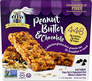 3 PACK of Bakery On Main Gluten Free Granola Bars Peanut Butter & Chocolate -- 5 Bars