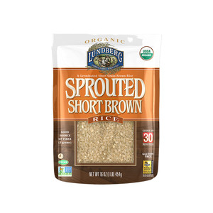 3 PACK of Lundberg Organic Sprouted Short Brown Rice -- 16 oz