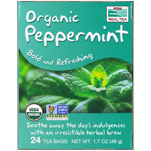 Now Foods, Organic Peppermint Tea, 24 Tea Bags, 1.7 oz (48 g)