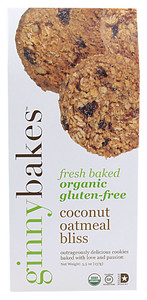 Ginny Bakes Organics, Coconut Oatmeal Bliss Cookies, 5.5 oz (157 g)