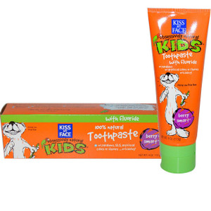 3 PACK OF Kiss My Face, Obsessively Natural Kids, Toothpaste with Fluoride, Berry Smart, 4 oz (113 g)
