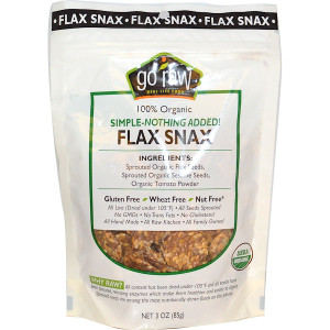 Go Raw, Organic Flax Snax, Simple-Nothing Added!, 3 oz (85 g)
