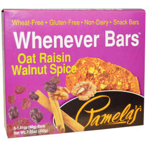 Pamelas Products, Whenever Bars, Oat Raisin Walnut Spice, 5 Bars, 1.41 oz (40 g) Each (Discontinued Item)