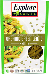 3 PACK of Explore Cuisine Organic Green Lentil Penne -- 8 oz