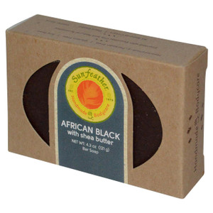 Sunfeather Soaps, African Black Soap Bar, 4.3 oz (121 g) (5 PACK)