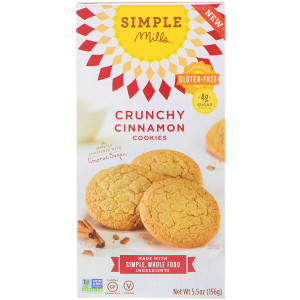 3 PACK OF Simple Mills, Naturally Gluten-Free, Crunchy Cookies, Cinnamon, 5.5 oz (156 g)