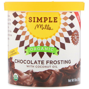 3 PACK OF Simple Mills, Organic, Chocolate Frosting with Coconut Oil, 10 oz (283 g)