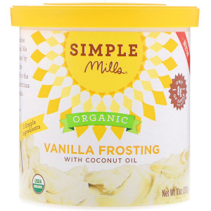3 PACK OF Simple Mills, Organic, Vanilla Frosting with Coconut Oil, 10 oz (283 g)