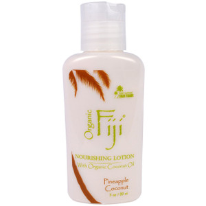 Organic Fiji, Nourishing Lotion with Organic Coconut Oil, Pineapple Coconut, 3 oz (89 ml)