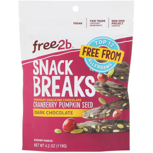 Free2B, Snack Breaks, Cranberry Pumpkin Seed, Dark Chocolate, 4.2 oz (119 g)