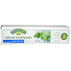 Natures Gate, Natural Toothpaste, Cool Mint Gel, Fluoride Free, 5 oz (141 g) (5 PACK)