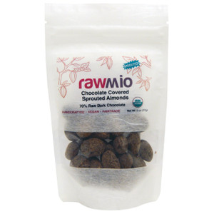 3 PACK of Rawmio, Chocolate Covered Sprouted Almonds, 2 oz (57 g)
