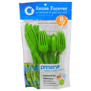 3 PACK of Preserve Reusable Utensil 8 Sets Apple Green -- 24 Utensils