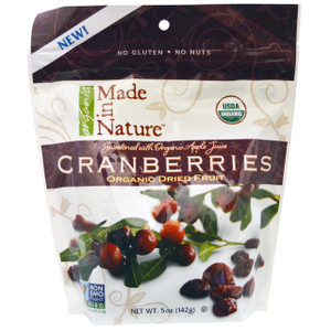 3 PACK of Made in Nature, Organic Dried Cranberries, Ripe & Ready Supersnacks, 5 oz (142 g)