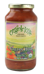 3 PACK of Organicville Organic Pasta Sauce Gluten Free Italian Herb -- 24 oz