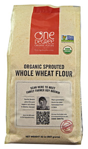 3 PACK of One Degree Organic Foods Organic Sprouted Whole Wheat Flour -- 32 oz