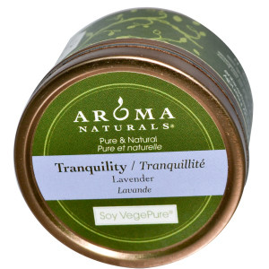 3 PACK of Aroma Naturals, Soy VegePure, Tranquility, Travel Candle, Lavender, 2.8 oz (79.38 g)