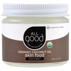 All Good Products, Organic Coconut Oil, Skin Food, Coconut, 2 fl oz (59 ml)