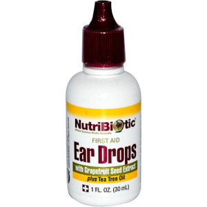 3 PACK of NutriBiotic, Ear Drops with Grapefruit Seed Extract plus Tea Tree Oil, 1 fl oz (30 ml)