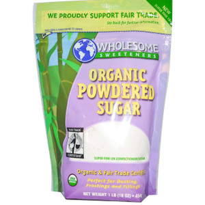 3 PACK of Wholesome Sweeteners Organic Powdered Confectioners Sugar -- 1 lb