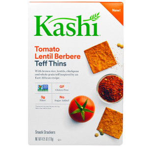 Kashi, Teff Thins, Tomato Lentil Berbere Snack Crackers, 4.25 oz (120 g)