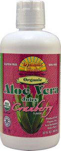 3 PACK of Dynamic Health Organic Aloe Vera Juice Cranberry -- 32 fl oz