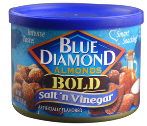 3 PACK of Blue Diamond Almonds Bold Salt N Vinegar -- 6 oz