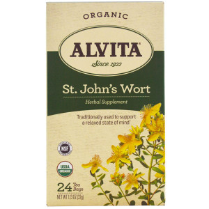 3 PACK of Alvita Organic Herbal Tea St. Johns Wort -- 24 Tea Bags