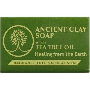 3 PACK of Zion Health Ancient Clay Soap with Tea Tree Oil Fragrance Free -- 6 oz