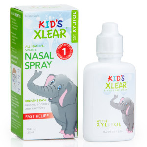 3 PACK of Xlear, Kids Xlear, Saline Nasal Spray, .75 fl oz (22 ml)