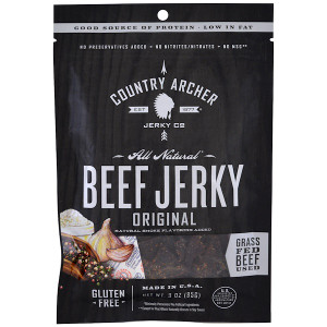 3 PACK of Country Archer Jerky, Beef Jerky, Original, 3 oz (85 g)