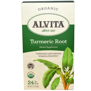 3 PACK of Alvita Organic Herbal Tea Turmeric Root -- 24 Tea Bags