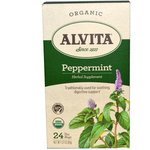 3 PACK of Alvita Organic Herbal Tea Peppermint -- 24 Tea Bags