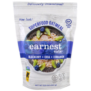 Earnest Eats, Superfood Oatmeal, Blueberry + Chia + Cinnamon, 12.6 oz (357 g) (Discontinued Item)
