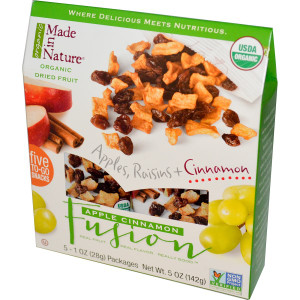 Made in Nature, Organic Fruit Fusion, Apple Cinnamon Supersnacks, 5 Packages, 1 oz (28 g) Each