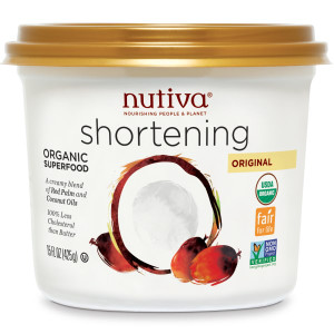 3 PACK of Nutiva, Organic Shortening, Original, Red Palm and Coconut Oils, 15 oz (425 g)