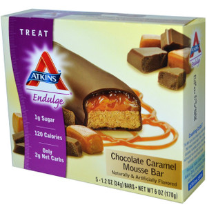 3 PACK of Atkins, Endulge, Chocolate Caramel Mousse Bar, 5 Bars, 1.2 oz (34 g) Per Bar