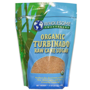 3 PACK OF Wholesome Sweeteners, Organic Turbinado, Raw Cane Sugar, 1.5 lbs (24 oz.) - 680 g