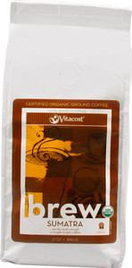 3 PACK of Vitaco Brew Sumatra 100% Arabica Certified Organic Ground Coffee -- 12 oz (340 g)