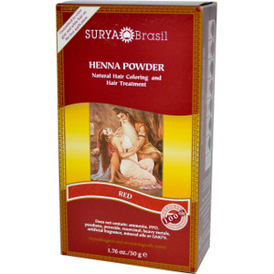 Surya Henna, Henna Powder, Natural Hair Coloring and Hair Treatment, Red, 1.76 oz (50 g)