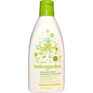3 PACK OF BabyGanics, Squeeze & Foam, Shampoo + Body Wash, Chamomile Verbena, 7 fl oz (207 ml)