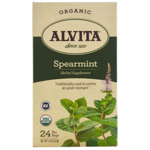 3 PACK of Alvita Organic Herbal Tea Spearmint -- 24 Tea Bags