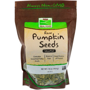Now Foods, Real Food, Raw Pumpkin Seeds, Unsalted, 16 oz (454 g)